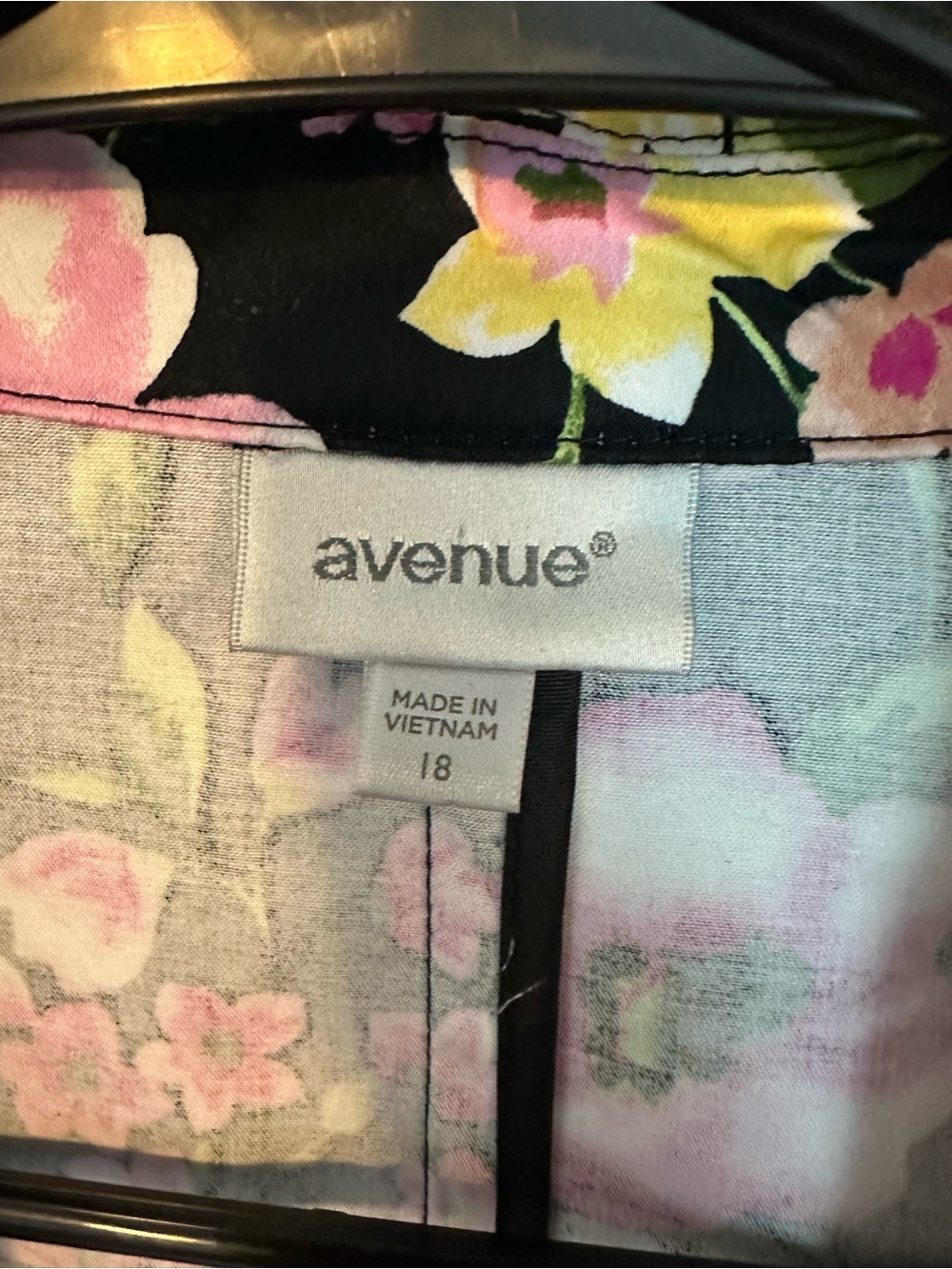 Avenue Black Blazer with Pink & Green Floral Print - Picture 3 of 4